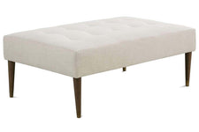 Cleo 52 Inch Large Biscuit Tufted Fabric Upholstered Ottoman