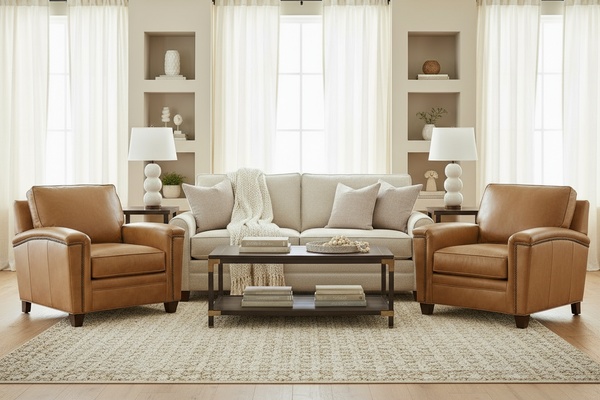 Clifford Transitional Leather 8-Way Hand Tied Furniture Collection