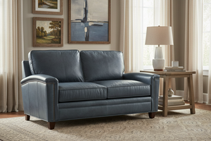 Clifford Transitional Pillow Back Leather Loveseat
