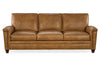 Image of Clifford 88 Inch Transitional Three Cushion Pillow Back Leather Sofa