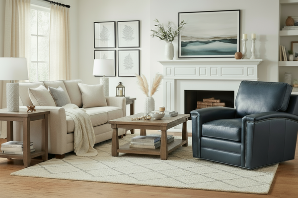 Clifford Transitional Leather 8-Way Hand Tied Furniture Collection