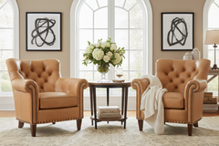 Clyde Tufted Leather Accent Club Chair