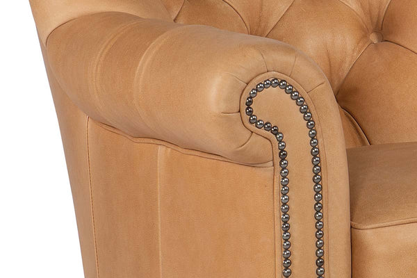 Clyde Tufted Leather Accent Club Chair