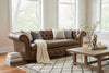 Image of Colburn 94 Inch Chesterfield Single Bench Cushion Tufted Leather Sofa