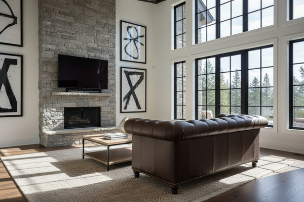 Colburn 94 Inch Chesterfield Three Seat Tufted Leather Sofa