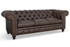 Image of Colburn 94 Inch Chesterfield Three Seat Tufted Leather Sofa