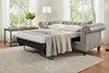 Image of Colburn 94 Inch Chesterfield Tufted Leather Queen Sleeper Sofa