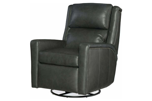 Coleman Power Leather SWIVEL / GLIDER Bustle Pillow Back Recliner