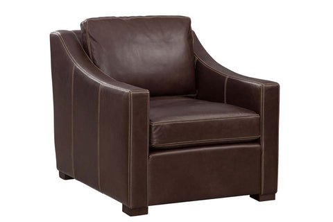 Conrad Chocolate "Quick Ship" Modern Top Grain Leather Pillow Back Chair