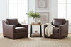 Image of Conrad Chocolate "Quick Ship" Leather Living Room Furniture Collection