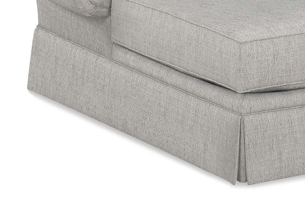 Corinne 8-Way Hand Tied Traditional Fabric Pillow Back Rolled Arm Chaise With Skirt