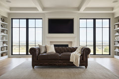 Cornelius  90 Inch "Quick Ship" Tufted Leather Chesterfield Sofa