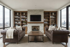 Cornelius  90 Inch "Quick Ship" Tufted Leather Chesterfield Sofa
