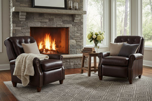 Corwin Leather Tufted Pillow Back Recliner