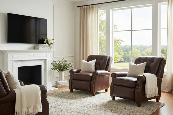 Corwin Leather Tufted Pillow Back Recliner