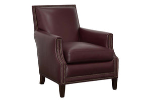 Crane Leather Tight Back Accent Chair