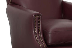 Crane Leather Tight Back Accent Chair