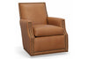 Image of Crane SWIVEL Leather Tight Back Accent Chair