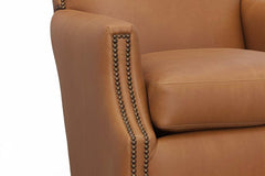 Crane SWIVEL Leather Tight Back Accent Chair