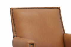Crane SWIVEL Leather Tight Back Accent Chair
