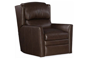 Cranford Power Leather SWIVEL / GLIDER Bustle Pillow Back Recliner