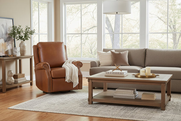 Cutler Leather SWIVEL/GLIDER Pillow Back Reclining Chair