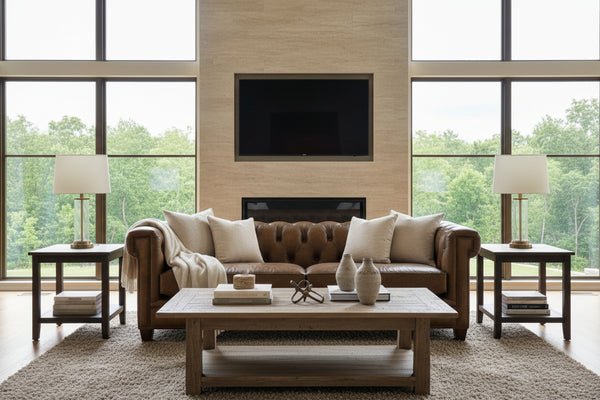 Damien Nature 94 Inch "Quick Ship" Tufted Chesterfield Style Sofa