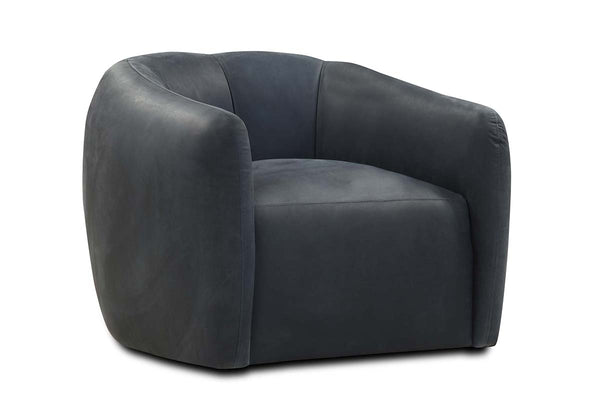 Darrin Contemporary Leather Swivel Accent Chair