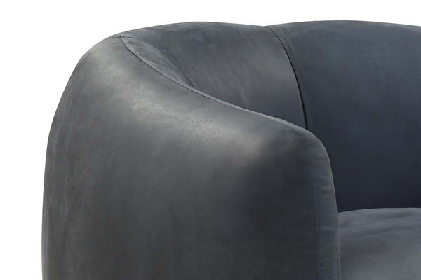 Darrin Contemporary Leather Swivel Accent Chair