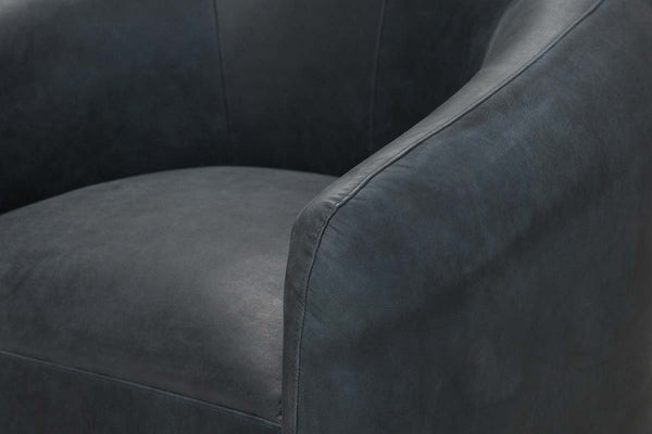 Darrin Contemporary Leather Swivel Accent Chair