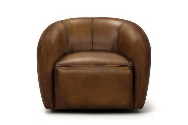 Darrin Contemporary Leather Swivel Accent Chair