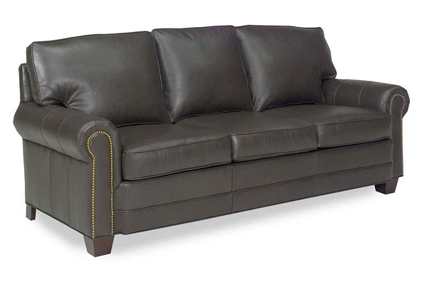 Davis Classic Rolled Arm Leather Apartment Size Sofa Collection
