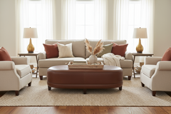 Delaney 60 Inch Long Large Upholstered Oval Ottoman Bench