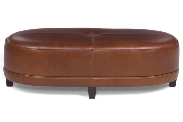 Delaney 60 Inch Long Large Upholstered Oval Ottoman Bench
