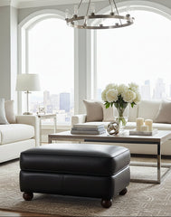 Desmond Leather Footstool Ottoman