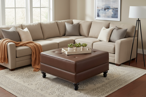 Devon 34 Inch Square Large Ottoman Storage Bench