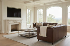 Devonshire 86 Inch Tufted Two Cushion Leather Sofa