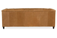 Devonshire 86 Inch Tufted Bench Cushion Leather Sofa