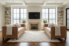 Devonshire 86 Inch Tufted Bench Cushion Leather Sofa