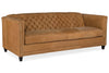 Image of Devonshire 86 Inch Tufted Bench Cushion Leather Sofa