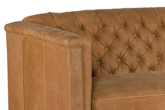 Devonshire 86 Inch Tufted Bench Cushion Leather Sofa