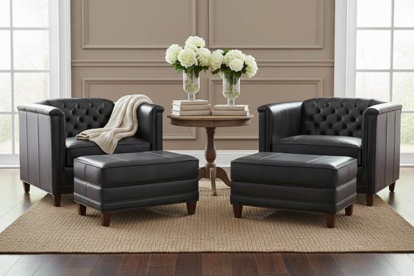 Devonshire Tufted Leather Club Chair