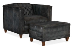 Devonshire Traditional Leather Ottoman