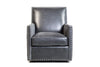 Image of Pearson Black SWIVEL "Quick Ship" Track Arm Tight Back Leather Chair