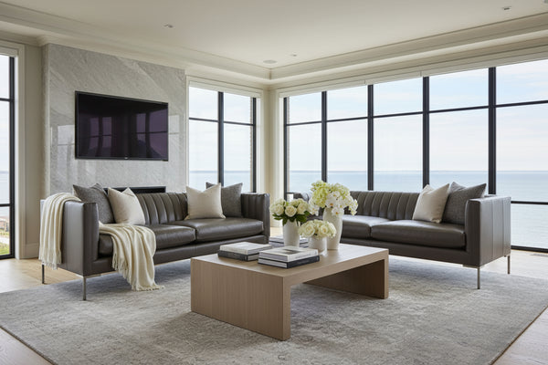 Dolan 76.5 Inch Modern Channel Back Apartment Sofa