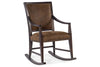 Image of Dolly Timber "Quick Ship" Leather Rocking Accent Chair With Nail Trim