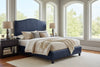 Image of Donovan "Designer Style" Camel Back Style Leather Platform Bed