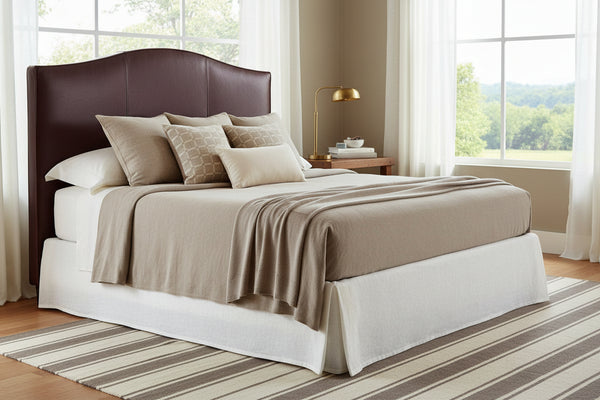 Donovan Arched Leather Camelback Headboard