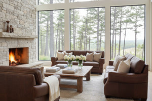 Dorsey 90 Inch Leather Key Arm Sofa