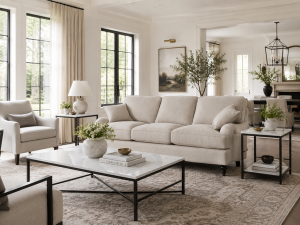 Kerrie Natural 89 Inch "Quick Ship" Sofa
